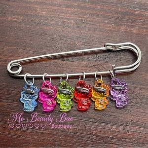 Rainbow Hello Kitty Safety Pin Brooch